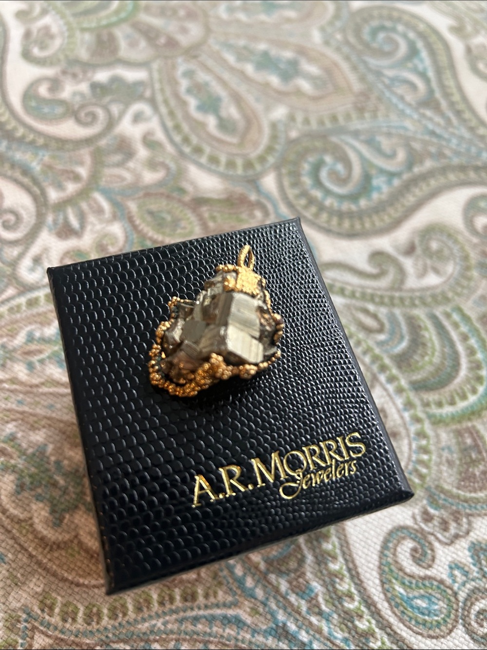 Gold-Tone Pyrite Cluster Pendant